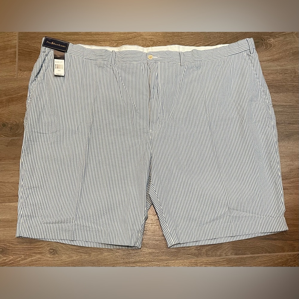 Polo Flat Front Shorts Size 56B Roundhill Seersucker Color